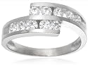 9ct White Gold AMR323204 Ladies Cubic Zirconia Band Ring