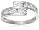 Image of 9ct White Gold AMR323204 Ladies Cubic Zirconia Band Ring