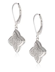 Sterling Silver Flower Diamond Earrings (0.04 cttw, I-J Color, I2-I3 Clarity)
