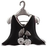 Cute Enamel Rhinestone Dress Pin Brooch