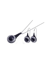 Nickel Free Sterling Silver Pendant & Earring Sets Round CZ Teardrop Design Set