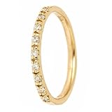 0.20ct Diamond Wedding Band Rings in Pave Setting 14K Yellow Gold (VS Clarity, F Color)