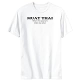 T-Shirt Mens White  Muay Thai WHERE THE WEAK ARE KILLED AND EATEN  Sports