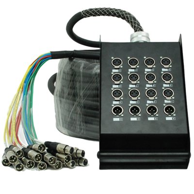 Seismic Audio - SAEM-12x4x100 - 12 Channel XLR Sends and 4 Channel XLR Returns Snake Cable - 100 Feet
