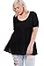 Womens Fashion Colors Paneled Three Quarter Knit Tee Top USA (Plus Size)