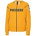 Reebok Green Bay Packers Ladies Gold Dazzle Trim Full Zip Hoody Sweatshirt