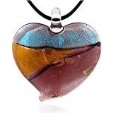 Purple Blue And Gold Heart Pendant