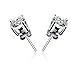 Earrings, J.Rosée Jewelry 925 Sterling Silver Stud Earrings with 4 Sub-claw Mosaic 6MM with Exquisite Package