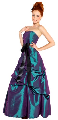 Strapless Taffeta Bridesmaid Prom Holiday Formal Gown Long Dress Junior Plus Size