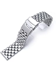 20mm Polished Engineer Solid Link 316l Stainless Steel Watch Bracelet Band