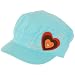 Kids 3-7 years Hearts Cotton Summer Cadet Hat Cap Turquoise Blue