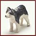 MiniPets Sterling Silver Enameled Siberian Husky Dog Charm