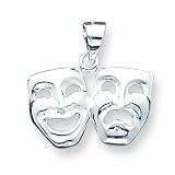 Sterling Silver Comedy/Tragedy Charm with 20 inch Sterling Silver Chain
