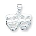 Sterling Silver Comedy/Tragedy Charm with 20 inch Sterling Silver Chain