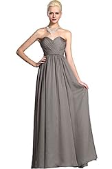 Floor Length Sweetheart Chiffon Evening Dress/Mother-of-the-Bride Dress 
