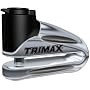 Trimax T665LC Hardened Metal Disc Lock - Chrome 10mm Pin (Long Throat) with Pouch & Reminder Cable