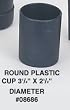 Black Round Plastic Cup, 3 1/4" X 2 1/2" Diameter