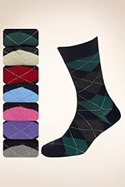 7 Pairs of Cotton Rich Freshfeet Argyle Socks