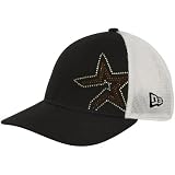 MLB New Era Houston Astros Youth Girls Black Jersey Shimmer Mesh Back Adjustable Hat