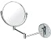 Large Wall Mirror Chrome Extending Shaving Wall Mounted Mirror True Image x3 Magnified Extends to 64cm 20cm