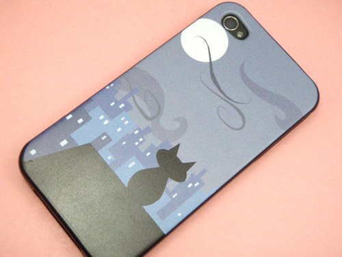 【iPhone4用 携帯ケース（TUP特殊印刷カバー）】UV012 屋根の上のねこ
