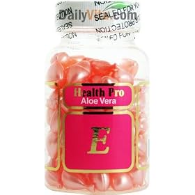Aloe Vera & Vitamin E Skin Oil, 90 Pink Capsules
