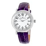 AK Anne Klein Women's 109187MPPR Silver-Tone Easy To Read Purple Leather Watch