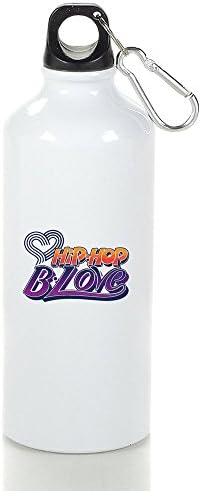 Hip Hop B-Love Logo 400ml Aluminum Portable Sports Water Bottle White