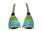 Roxy Reversible Brown/Gold Striped Triangle Swimsuit Top