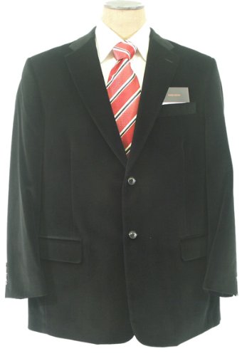 Claiborne Mens 2 Button Black Velvet Sport Coat / Blazer / Jacket - Size 38R