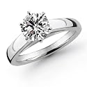 18k White Gold 1.50 Carat Round Cut Cathedral Solitaire Diamond Engagement Ring (G-H ; SI1-2)