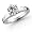14k White Gold 1.50 Carat Round Cut Cathedral Solitaire Diamond Ring (G-H ; SI1-2) Size 5
