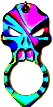 Anodized Titanium Knuckle Skull with Chain