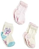 Robeez Baby-Girls Newborn 3 Pocket Mix and Match Cat Sock, Light Beige, 6-12 Months