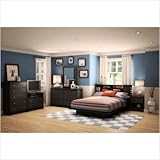 Vito Queen Size Mates Bedroom Set in Pure Black