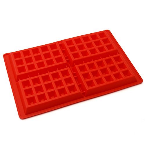 WYD 4 Cavity Silicone Waffle Mold, Non-Stick, Easy To Clean, Oven / Microwave / Dishwasher / Freezer safe, Heat Resistant Up To 450°F (Set of 2)