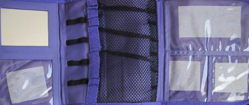 Media Metallics TRI FOLD Storage ORGANIZER CARRY CASE w Attached KEY RING & COMPARTMENTS Color LAVENDER 8" T x 8-3/4" W (Folded)