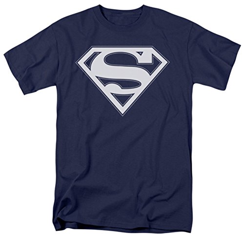 Superman - Navy & White Shield T-Shirt Size L