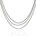 Sterling Silver Three Strand Beads Necklace 17