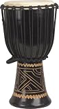 Toca Synergy Hand-Carved Rope Djembe, Black 20X10 Inches