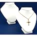 2 White Leather Necklace Busts Jewelry Displays 4.5"