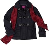 Velvet Chic Girls 7-16 Toggle Coat with Scarf, Navy, 7/8