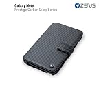 ZENUS Galaxy Note SC-05Dケース Prestige Carbon Diary スタンド付 本革ケース ブラック Z990GNT Carbon
