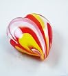 Murano Design Yellow & Red Striped Heart Paperweight PW-635