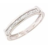 1/4 Carat T.W. Baguette Cut Diamond Men's Wedding Ring 14K White Gold - Size 7