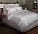 Pinzon Hotel Banded 100-Percent Egyptian Cotton Sateen Full/Queen Duvet Cover, Silver Grey