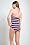 Collegiate Striped Halter Bathing Suit