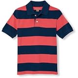 THE CHILDREN'S PLACE(ザ・チルドレンズプレイス) ラグビーストライプピケポロ ピンクシャーベット トップス半袖シャツ 14歳【並行輸入】