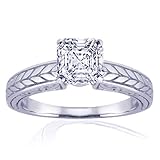 0.60 Asscher Cut Vintage Diamond Engagement Ring VVS2