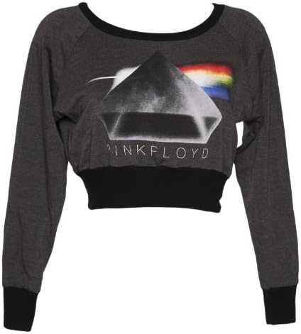 Ladies Grey Marl Pink Floyd Cropped Sweater from Dirty Cotton Scoundrels